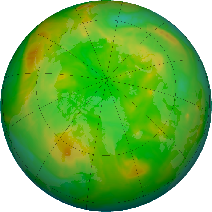 Arctic ozone map for 24 June 2010